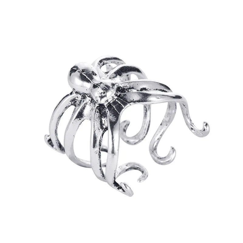 Yungqi Gothic Simulation Animal Spider Ring for Women men Finger Adjustable Ring Punk Style Halloween Spoof Toy Accessories