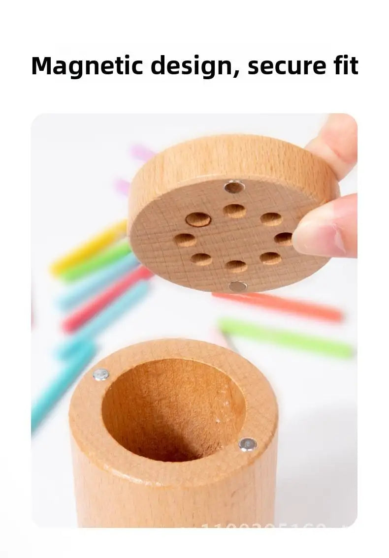 Montessori Wooden Early Education Toys for Babies 0-3 Years Rainbow Color Shape Matching Building Blocks for Intellectual