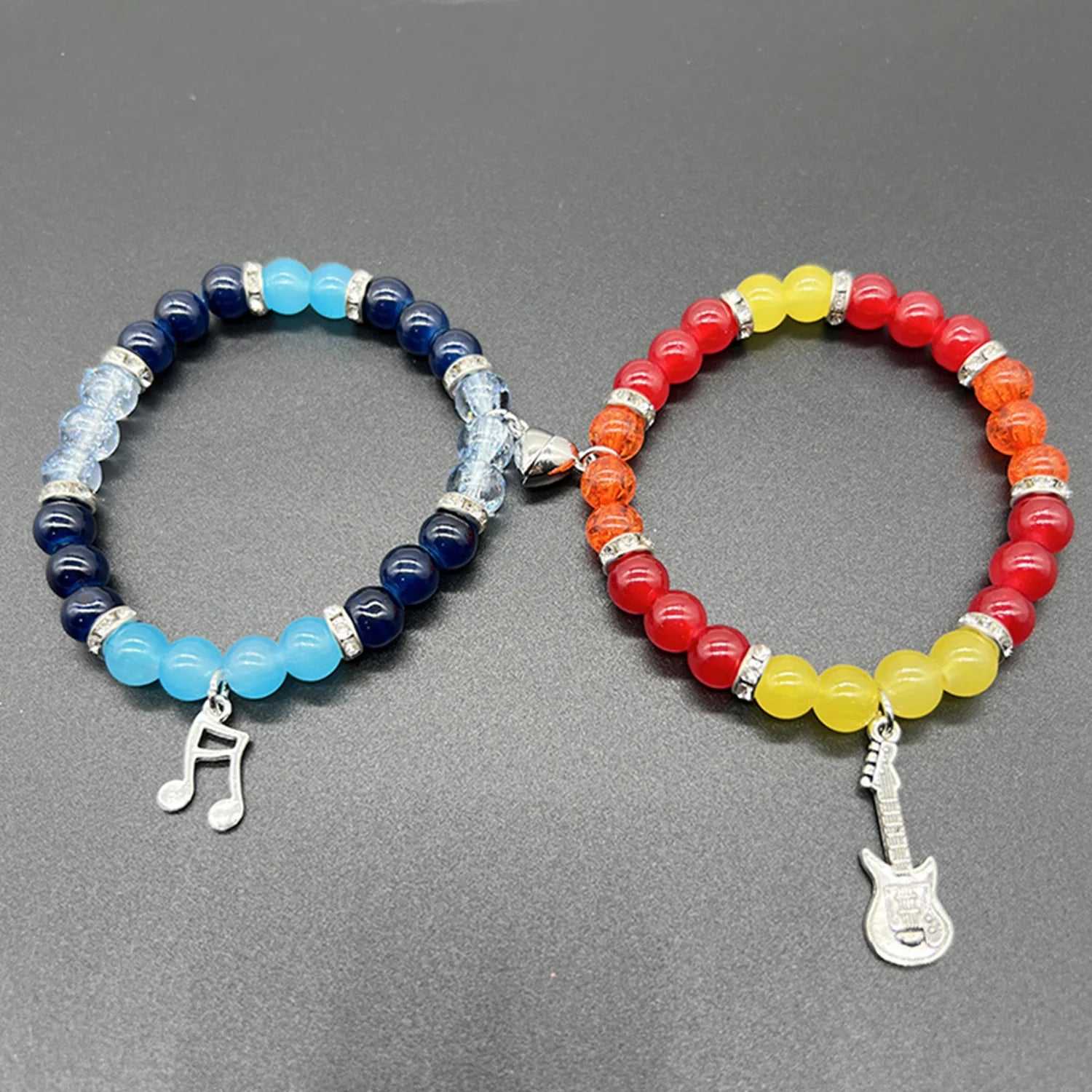 2Pcs Halloween Spider Bracelet For Women Men Magnetic Heart Couple Personality Bangles Lover Festive Jewelry Accessories Gifts