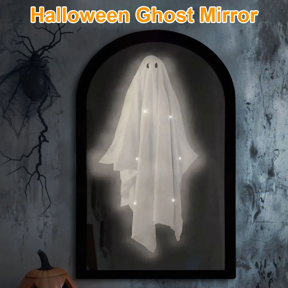Halloween Ghost Mirror Night Light Halloween Spooky Mirror Halloween Haunted Mirror for Halloween Decor