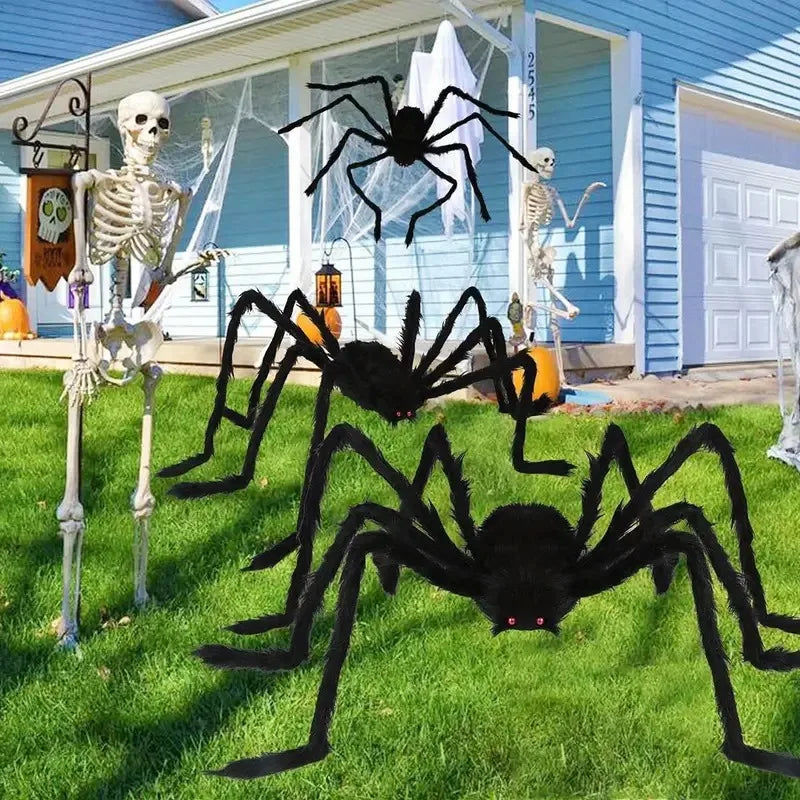 30-200cm Halloween Big Spider Halloween Decoration Horror Giant Black Spider Outdoor Halloween Props Simulated Spider toys