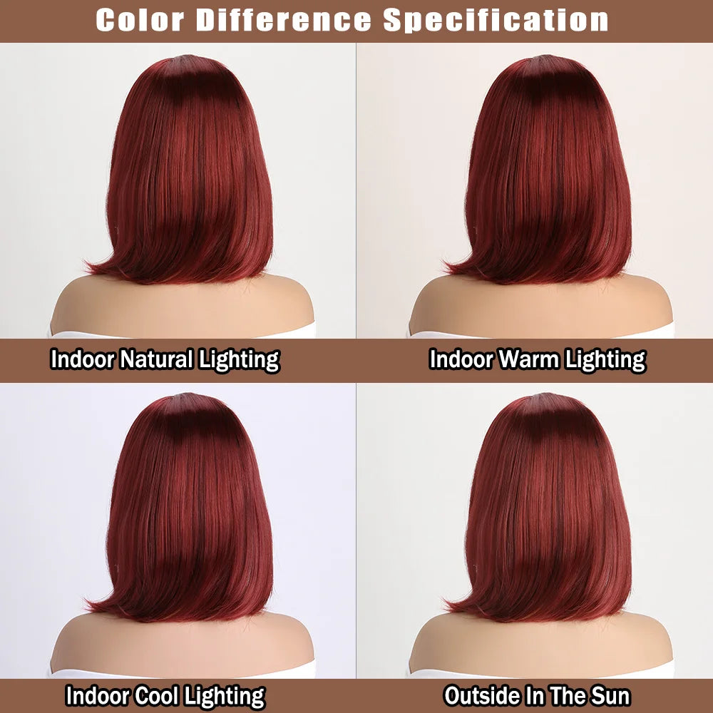 Short Synthetic Bobo Wig for Women Girl  For Cosplay Halloween  Party Daily Use Heat Resistant Fiber