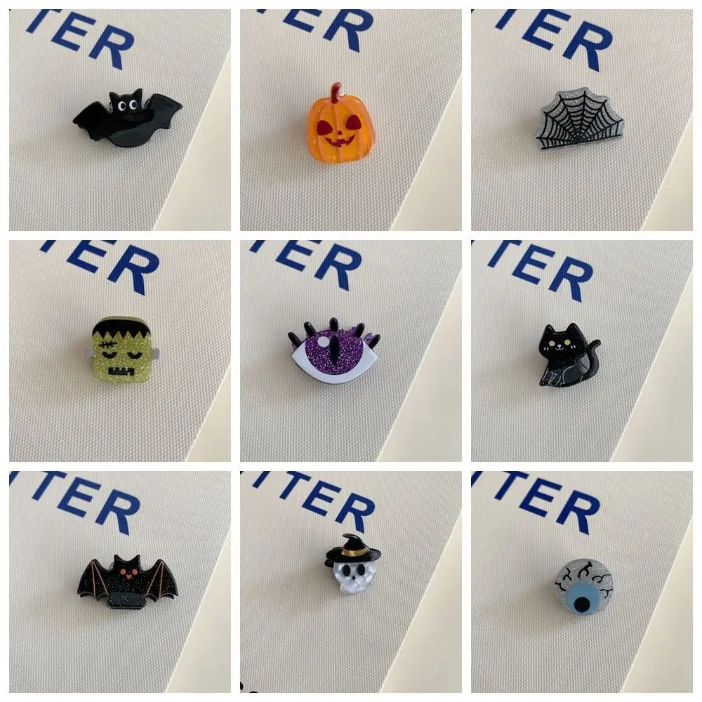 Fashion Creative Small Bat Pumpkin Shape Hairpin Halloween Festive Hair Clip Children Girl Four Seasons Party Headwear