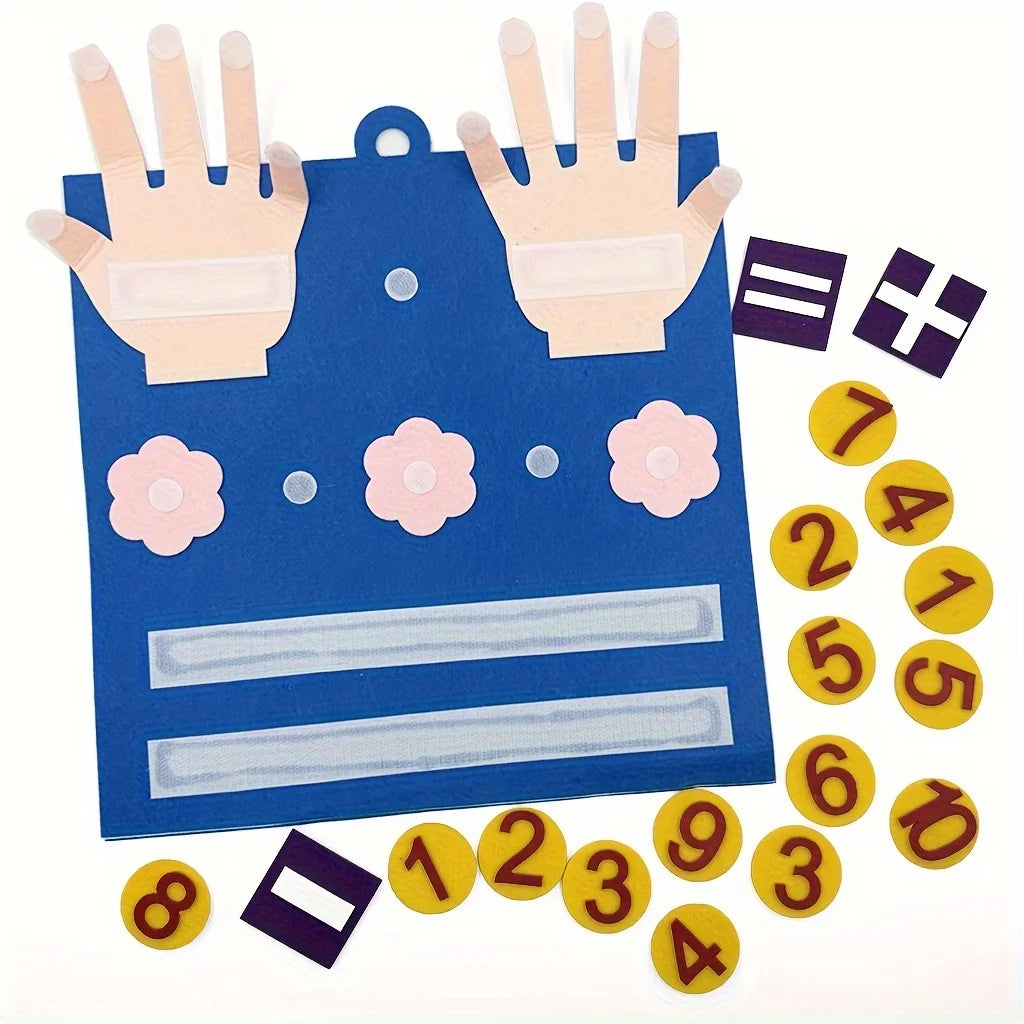 Kid Montessori Felt Finger Numbers Math Toys Children Counting Early Learning Educational Board For Toddler Teaching Aid