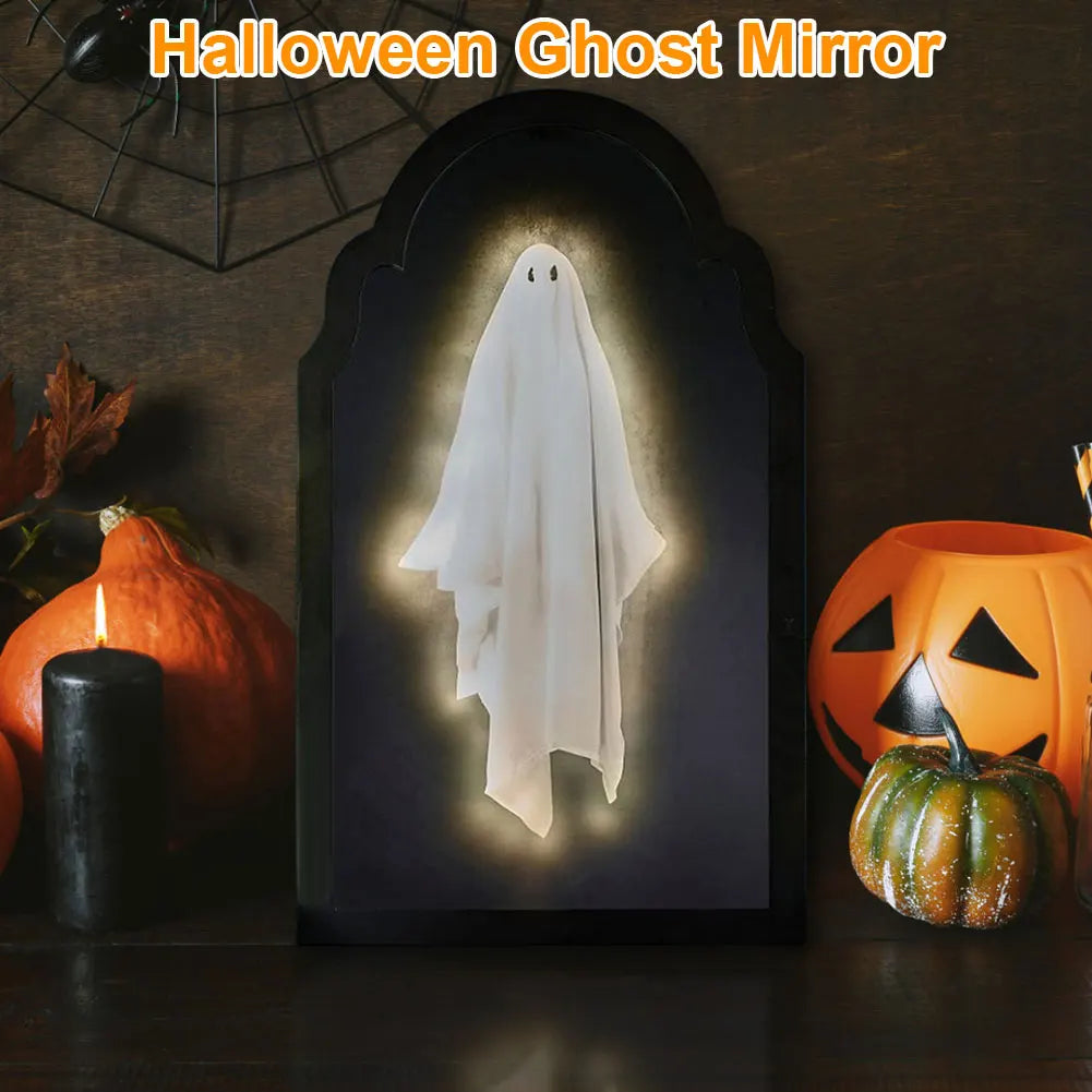 Halloween Ghost Mirror Night Light Halloween Spooky Mirror Halloween Haunted Mirror for Halloween Decor