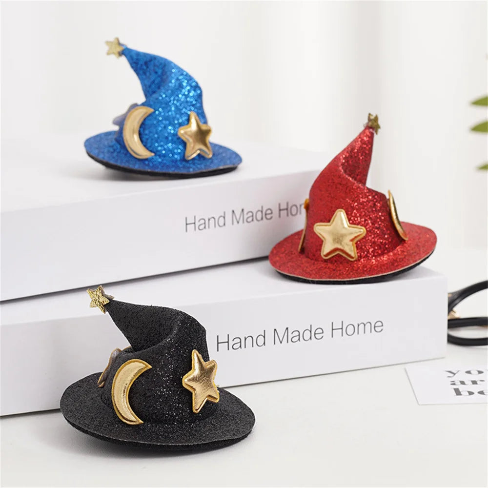 1Pc Cute Children Glitter Halloween Hairpins Mini Witch Hat Hair Clips Party Festival Headdress Halloween Cosplay Costume Props