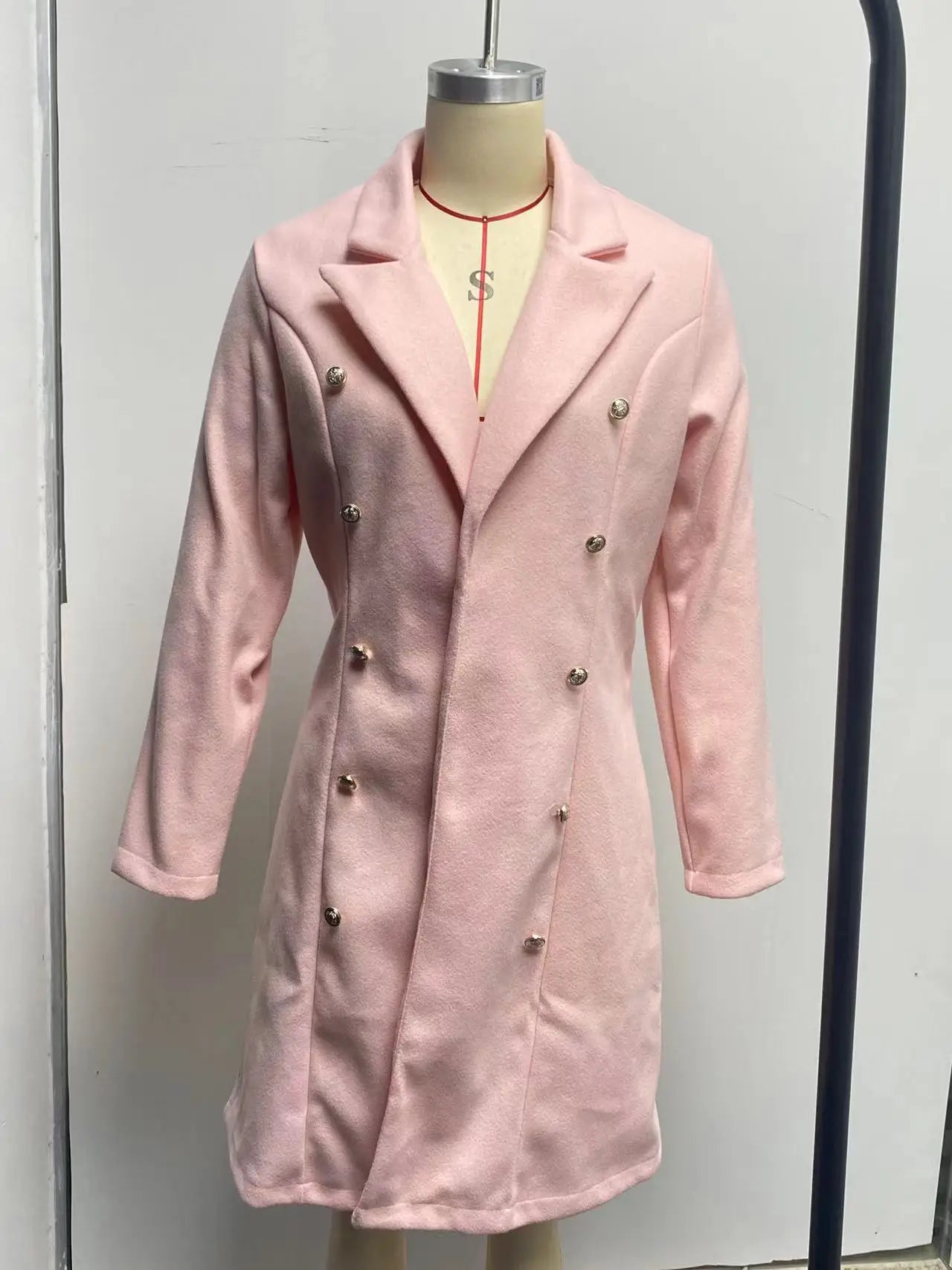 Autumn and Winter Women's Wear Versatile New Europe and America Autumn and Winter Long sleeved Double breasted Woolen Coat Coat