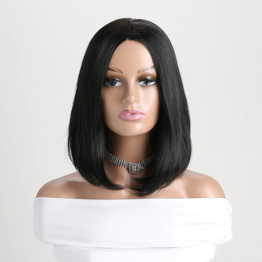 Short Synthetic Bobo Wig for Women Girl  For Cosplay Halloween  Party Daily Use Heat Resistant Fiber