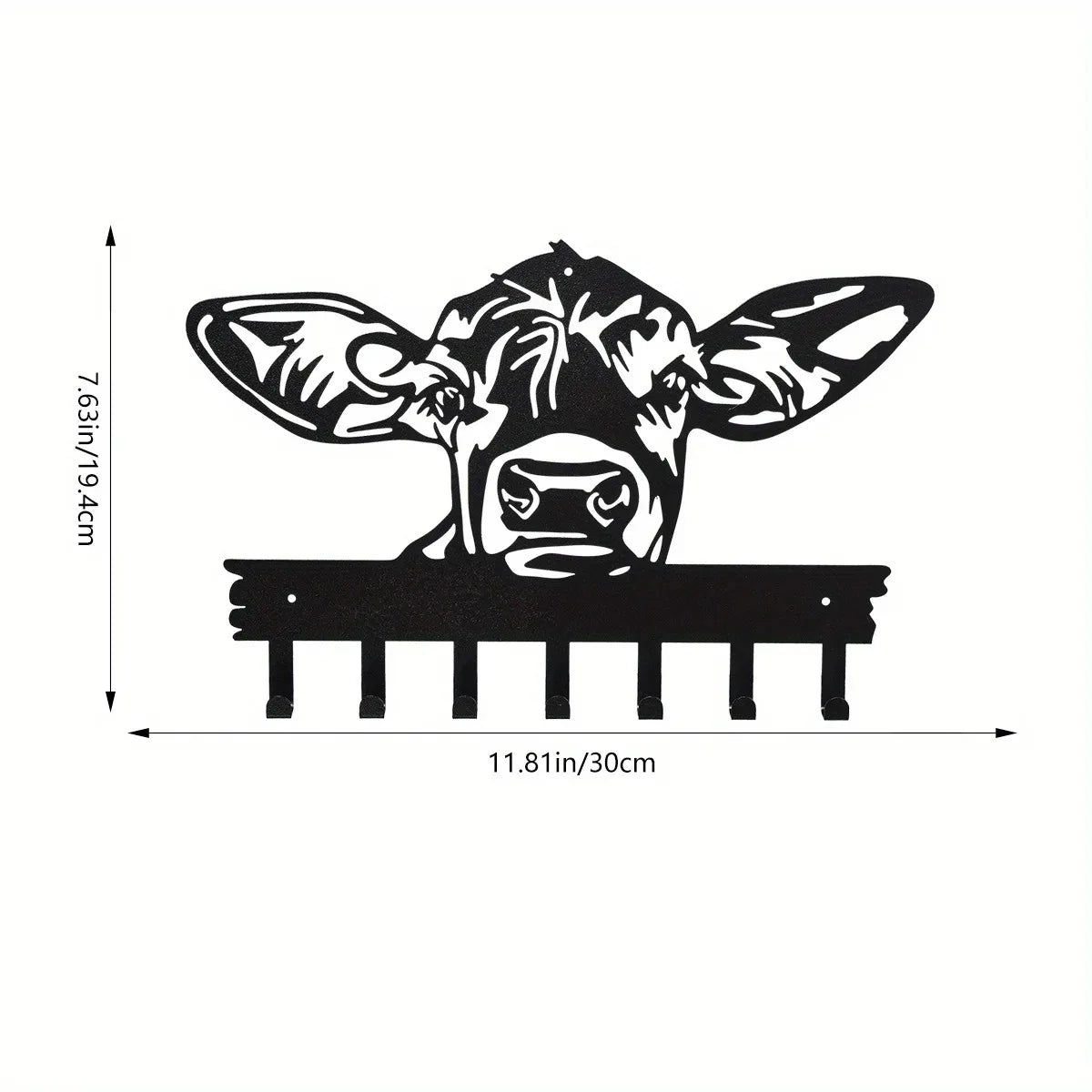 CIFBUY Black Cats Wall Hooks Key Holder Halloween Cats Decorative Hooks Rack Hangers Iron Hook Wall Mounted Hooker With 7 Hooks