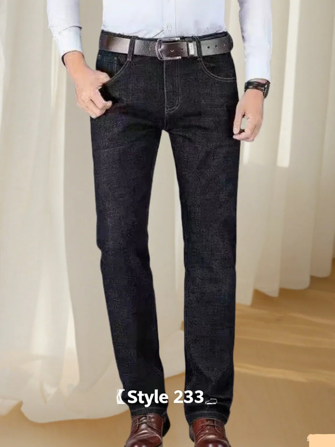 JEAN2025 Autumn/Winter new men's casual pants, high-quality business formal sportswear jeans, straight-leg stretch long pants