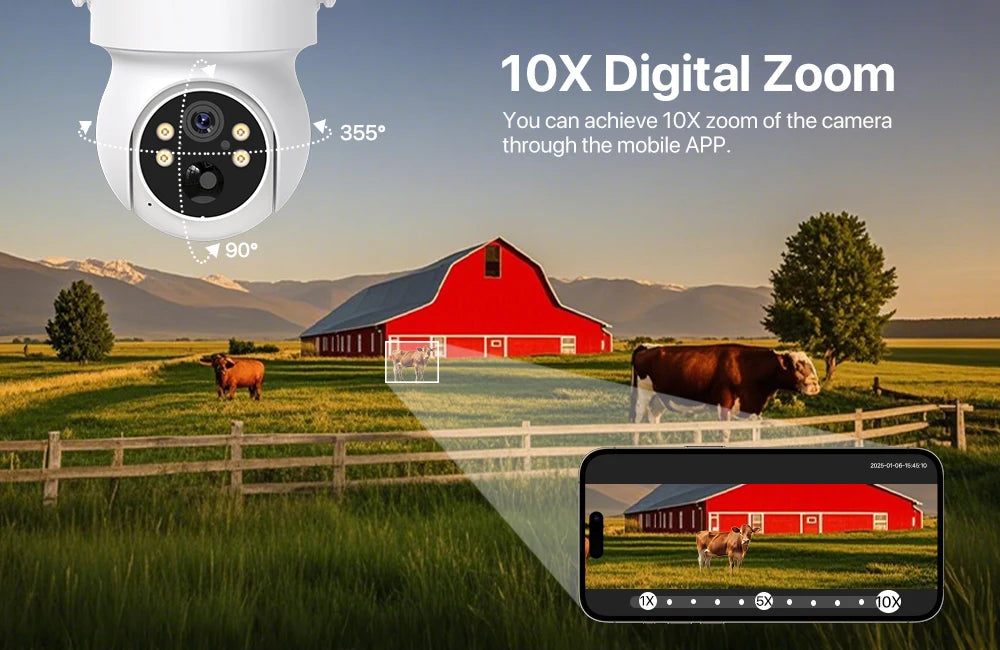 Built-in Battery WiFi PTZ 4MP Outdoor Wireless Solar IP Camera 10X Zoom 1080P Video Surveillance Camera Long Time Standby iCSee