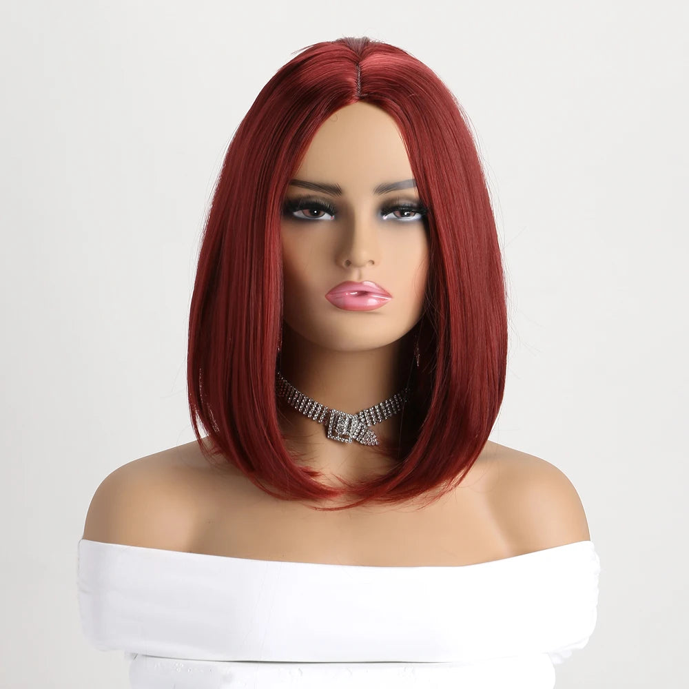 Short Synthetic Bobo Wig for Women Girl  For Cosplay Halloween  Party Daily Use Heat Resistant Fiber