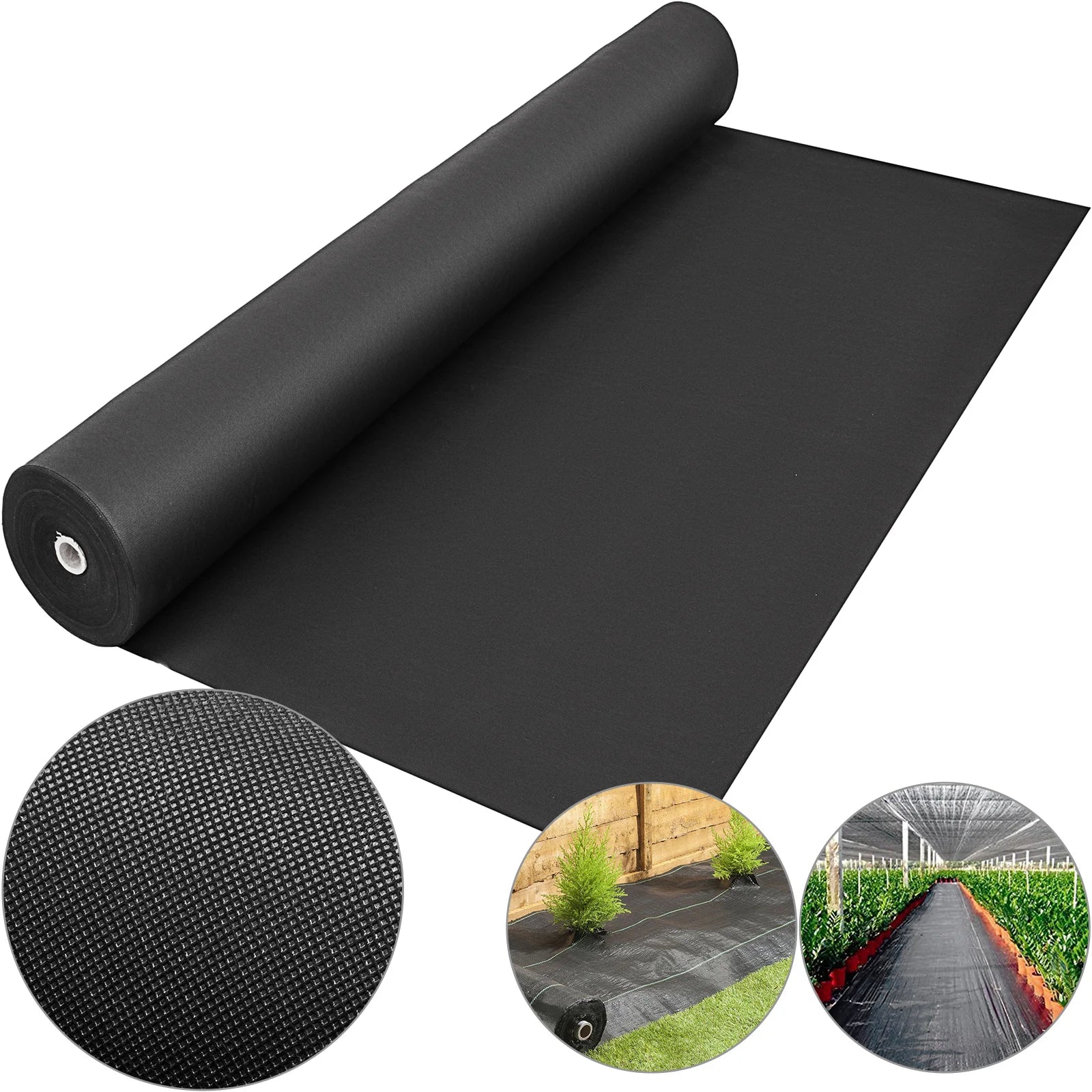 SucceBuy Landscape Fabric 6ftx300ft Geotextile Fabric Durable Heavy Duty 1.5oz Ground Cover Woven For Commercial Greenhouse Yard