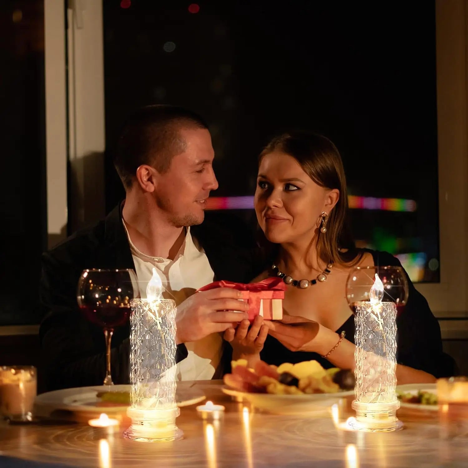 Crystal Candles LED Light Transparent Flameless Battery Power Lantern Night Lamp Wedding Party Birthday Xmas Halloween Decor