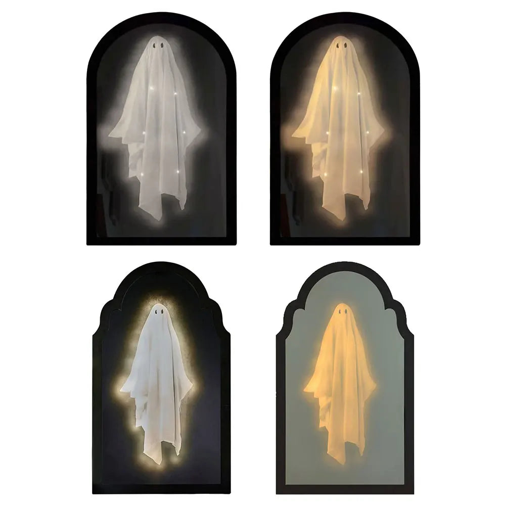 Halloween Ghost Mirror Night Light Halloween Spooky Mirror Halloween Haunted Mirror for Halloween Decor