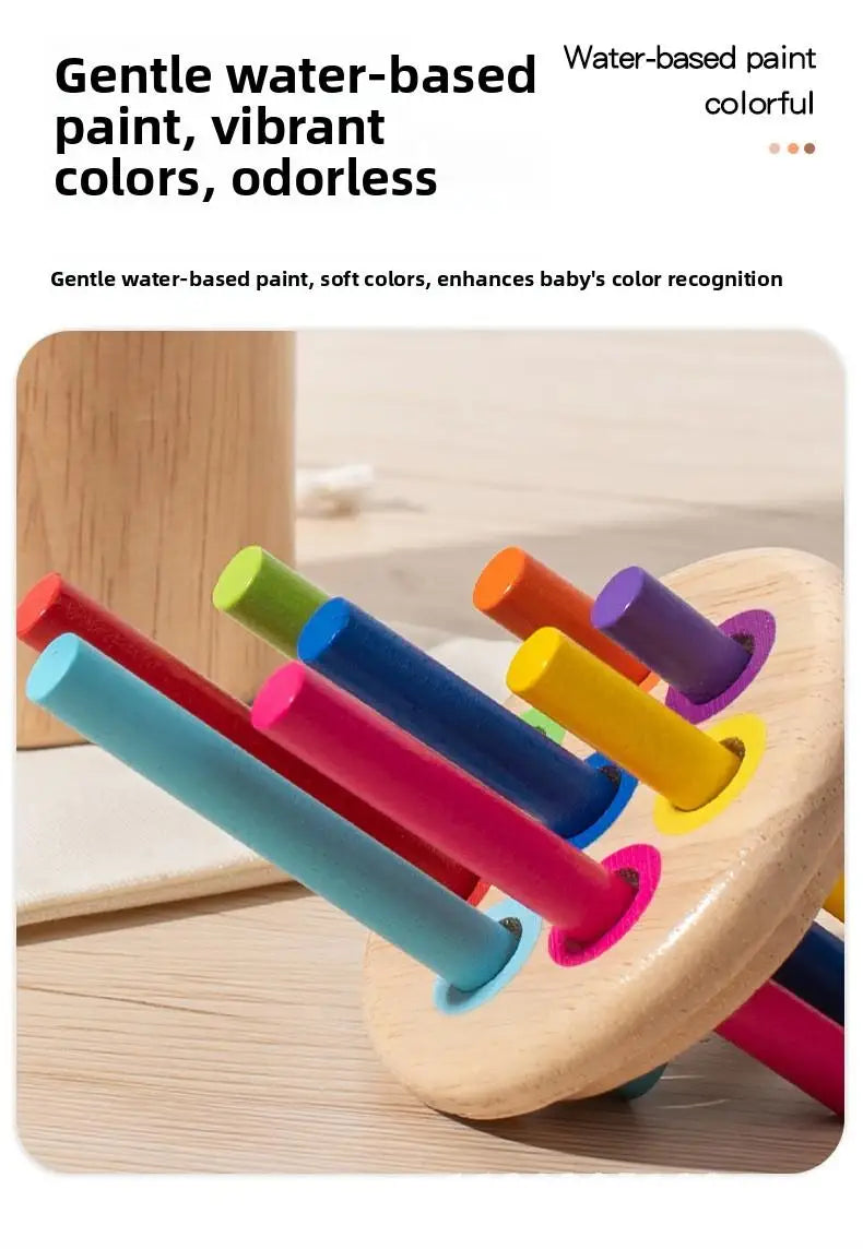 Montessori Wooden Early Education Toys for Babies 0-3 Years Rainbow Color Shape Matching Building Blocks for Intellectual