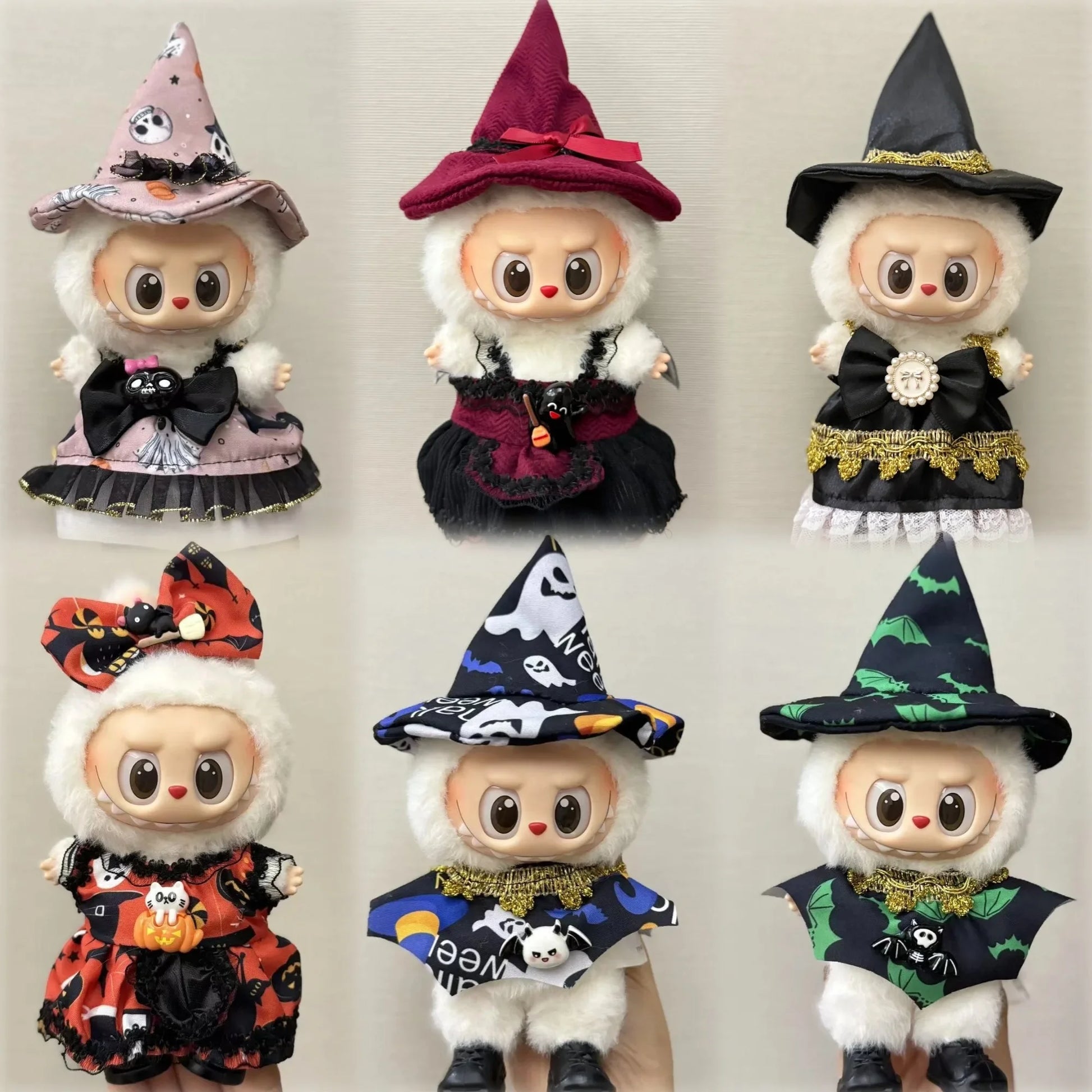 For 17cm Labubu V3 Doll Clothes Halloween Clothes Set Cute Pumpkin Dress with Hat Outfit Accessories Labubu Ropa
