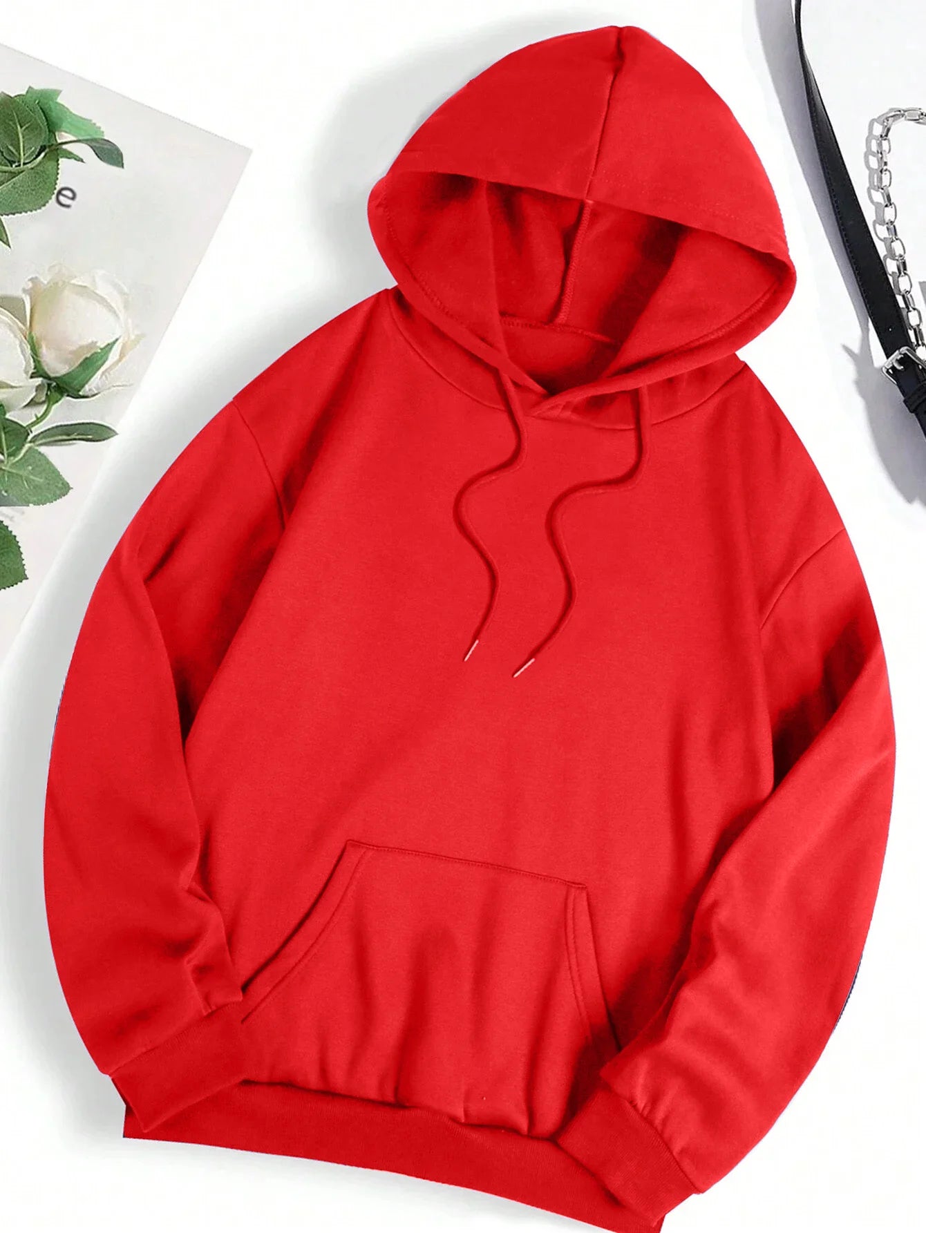 Autumn Solid hoodies for man Crewneck Trendy Sweatshirt Soft Loose Basics Clothes Vintage Hip Hop Streetwear Unisex Fleece Top