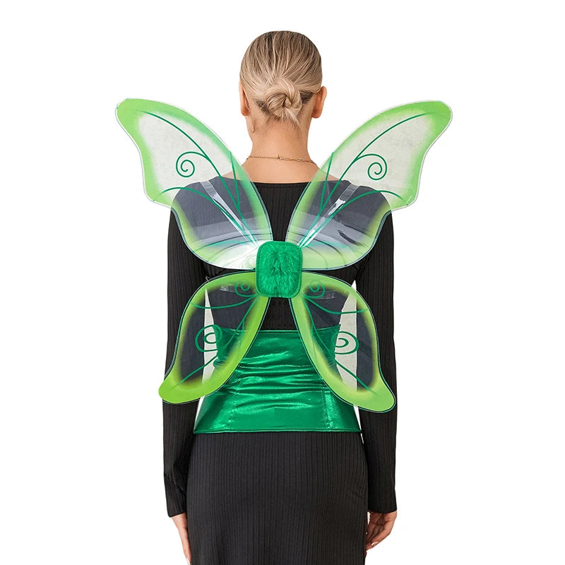 Enchanting Fairy Costume Set with Corset Waist Cincher Wings and Accessories for Halloween Cosplay Outfits and Parties