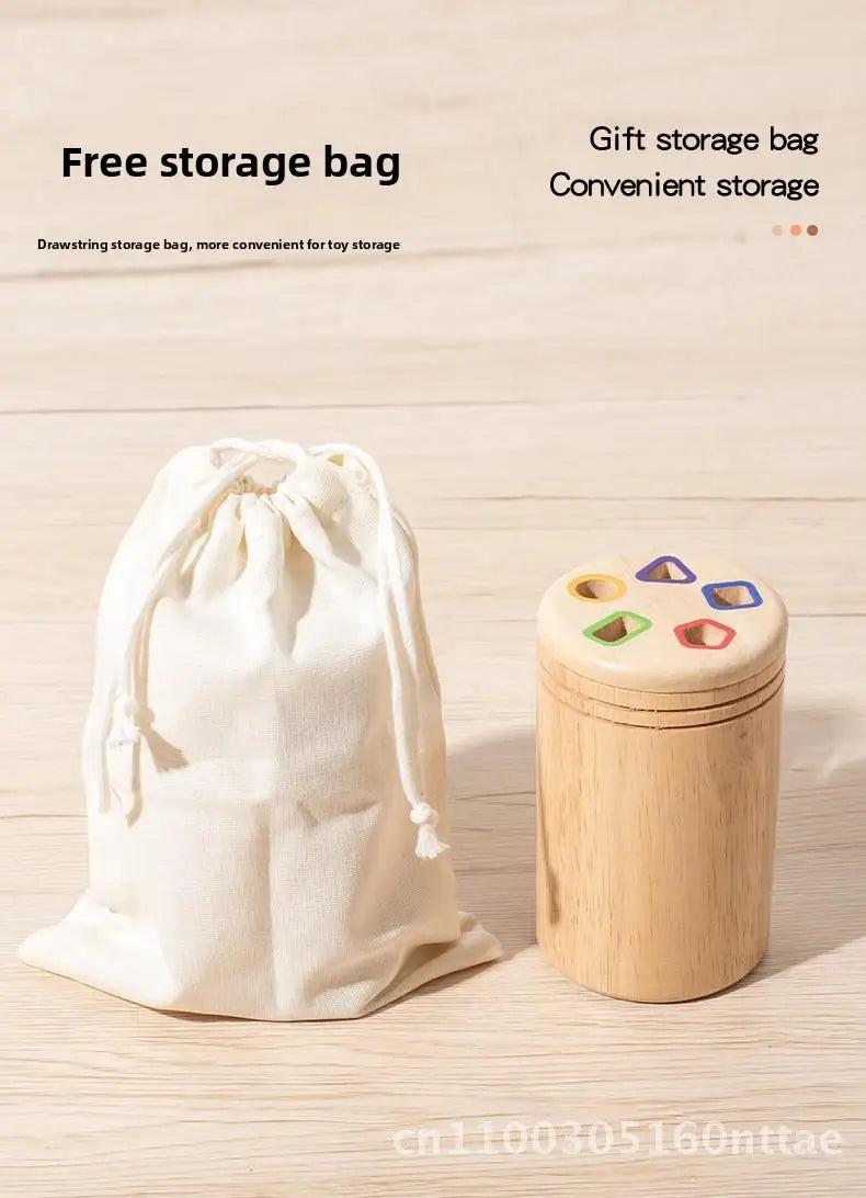 Montessori Wooden Early Education Toys for Babies 0-3 Years Rainbow Color Shape Matching Building Blocks for Intellectual