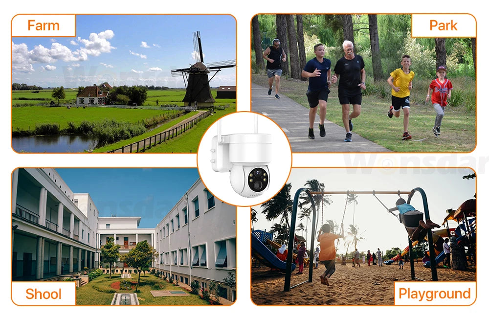 Built-in Battery WiFi PTZ 4MP Outdoor Wireless Solar IP Camera 10X Zoom 1080P Video Surveillance Camera Long Time Standby iCSee