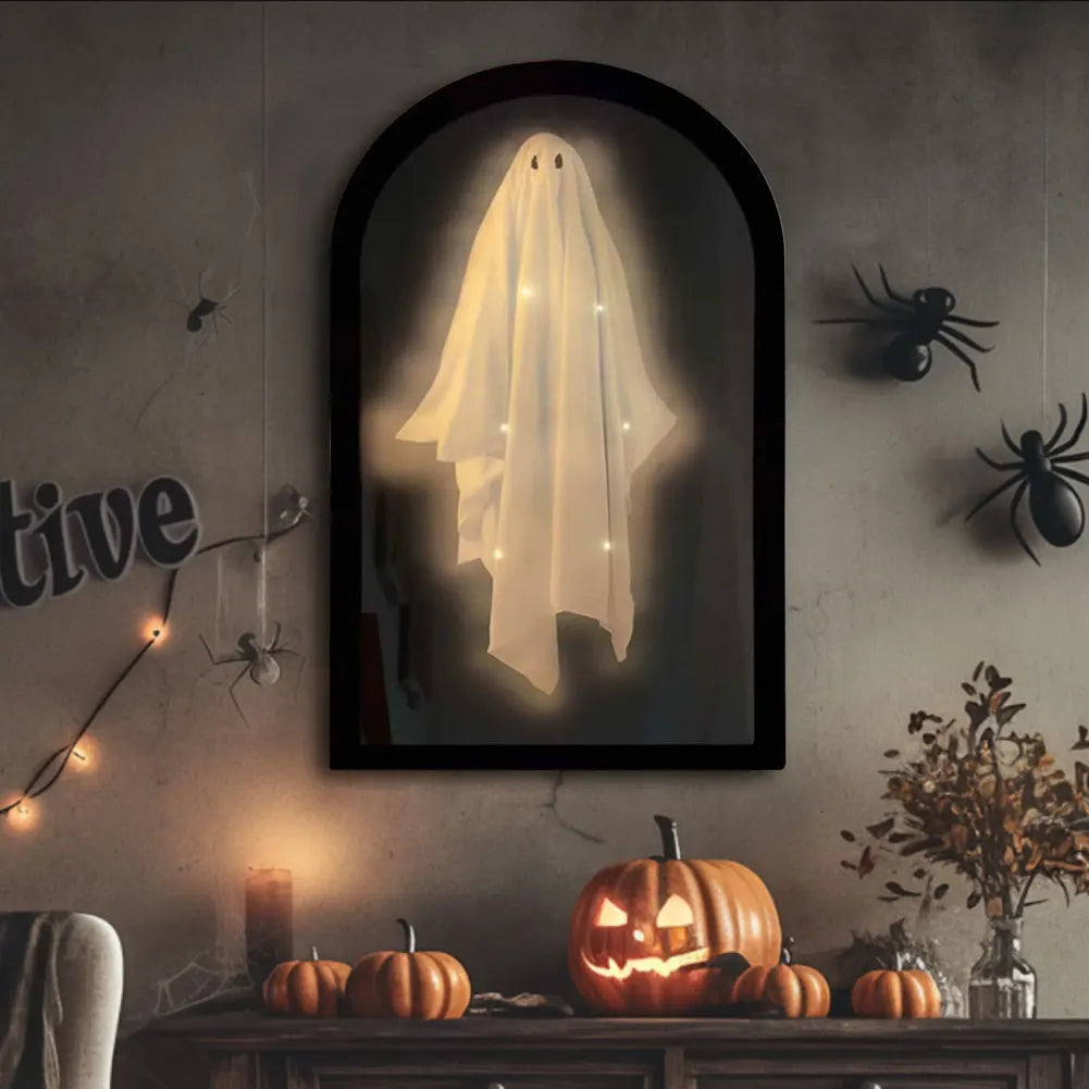 Halloween Ghost Mirror Night Light Halloween Spooky Mirror Halloween Haunted Mirror for Halloween Decor