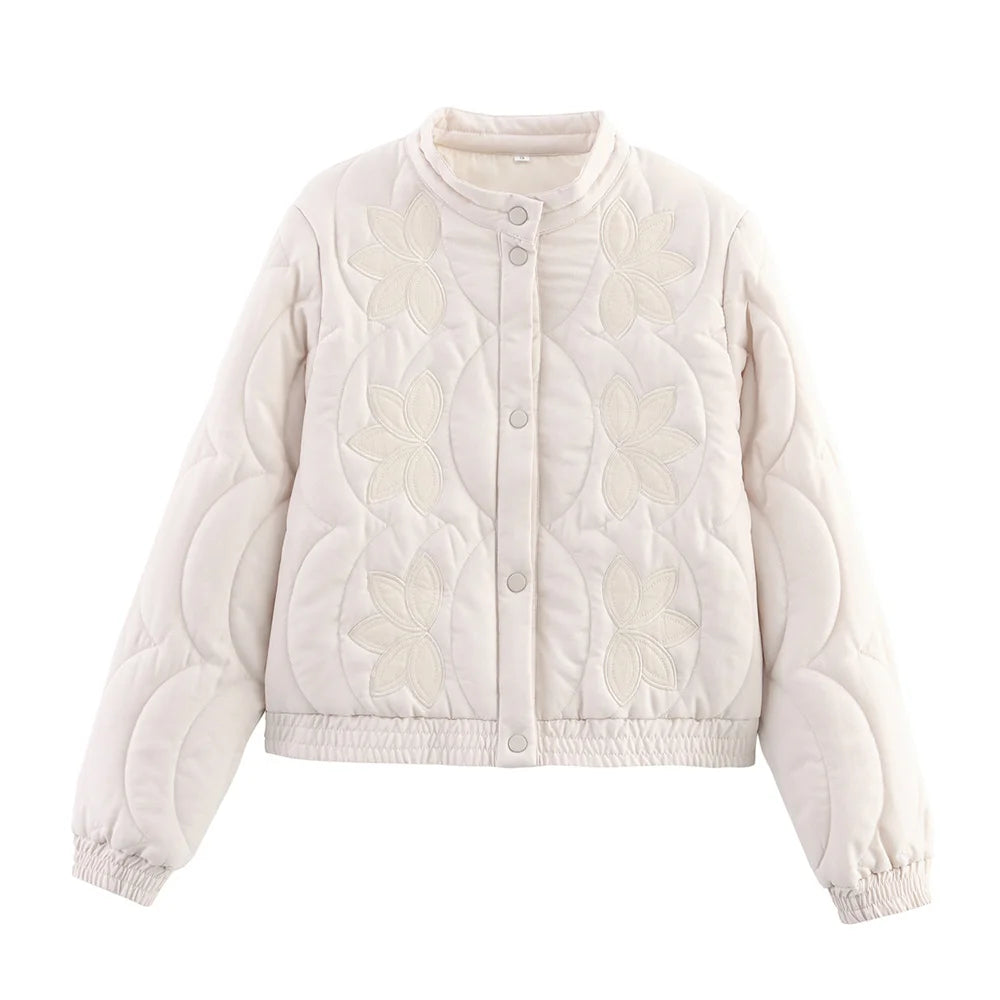 Autumn new women's clothing fashion, personality, versatile, casual positioning, quilted cotton embroidered cotton coat jacket