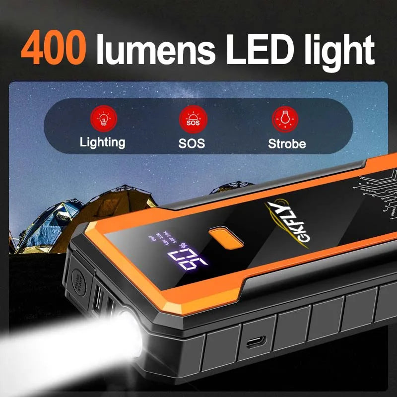 GKFLY 4000A Car Jump Starter Portable Power Bank 2000A Car Battery Booster 12V Auxiliary Starting Device for Diesel Gasoline