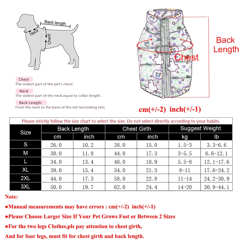 Winter Dog Clothes Small Medium Dogs Halloween Pet Jacket Party Puppy Costume Warm Pumpkin Print Pet Coat Schnauzer Vest Coat