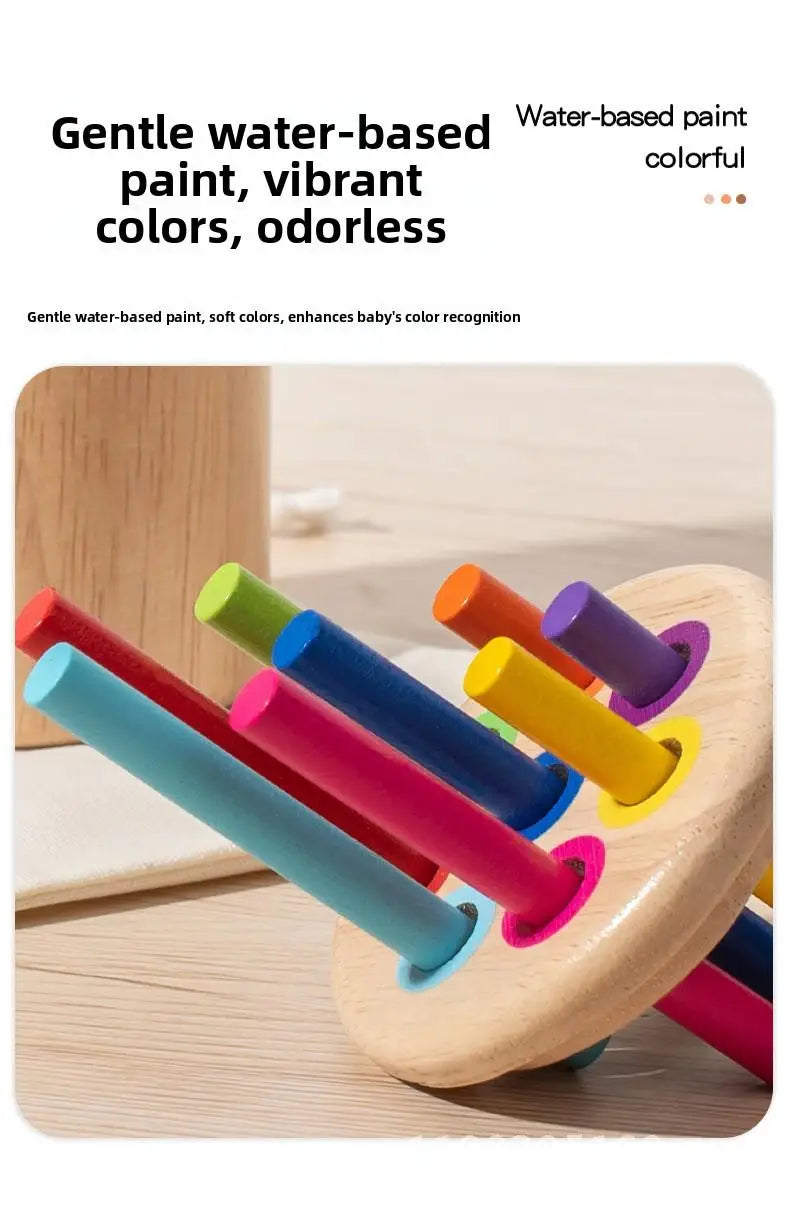 Montessori Wooden Early Education Toys for Babies 0-3 Years Rainbow Color Shape Matching Building Blocks for Intellectual