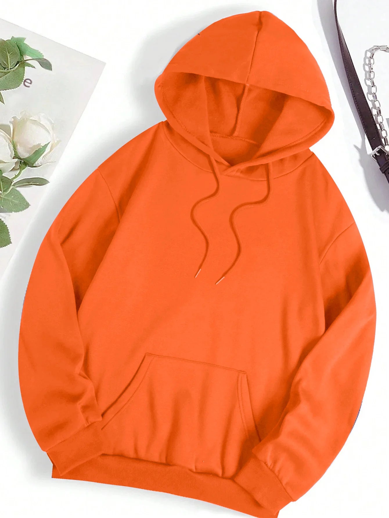 Autumn Solid hoodies for man Crewneck Trendy Sweatshirt Soft Loose Basics Clothes Vintage Hip Hop Streetwear Unisex Fleece Top