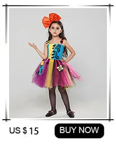 Jack Skellington Halloween Costume Baby Girl Nightmare Before Christmas Clothing Kids Cosplay Carnival Party Fancy Tutu Dress
