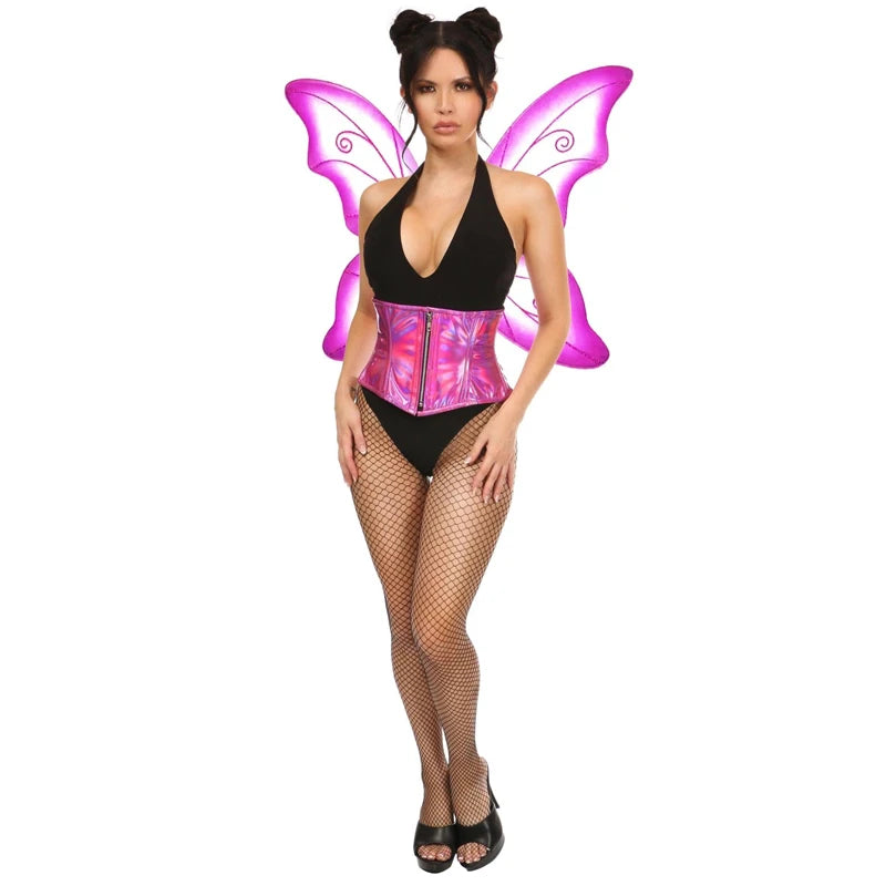 Enchanting Fairy Costume Set with Corset Waist Cincher Wings and Accessories for Halloween Cosplay Outfits and Parties