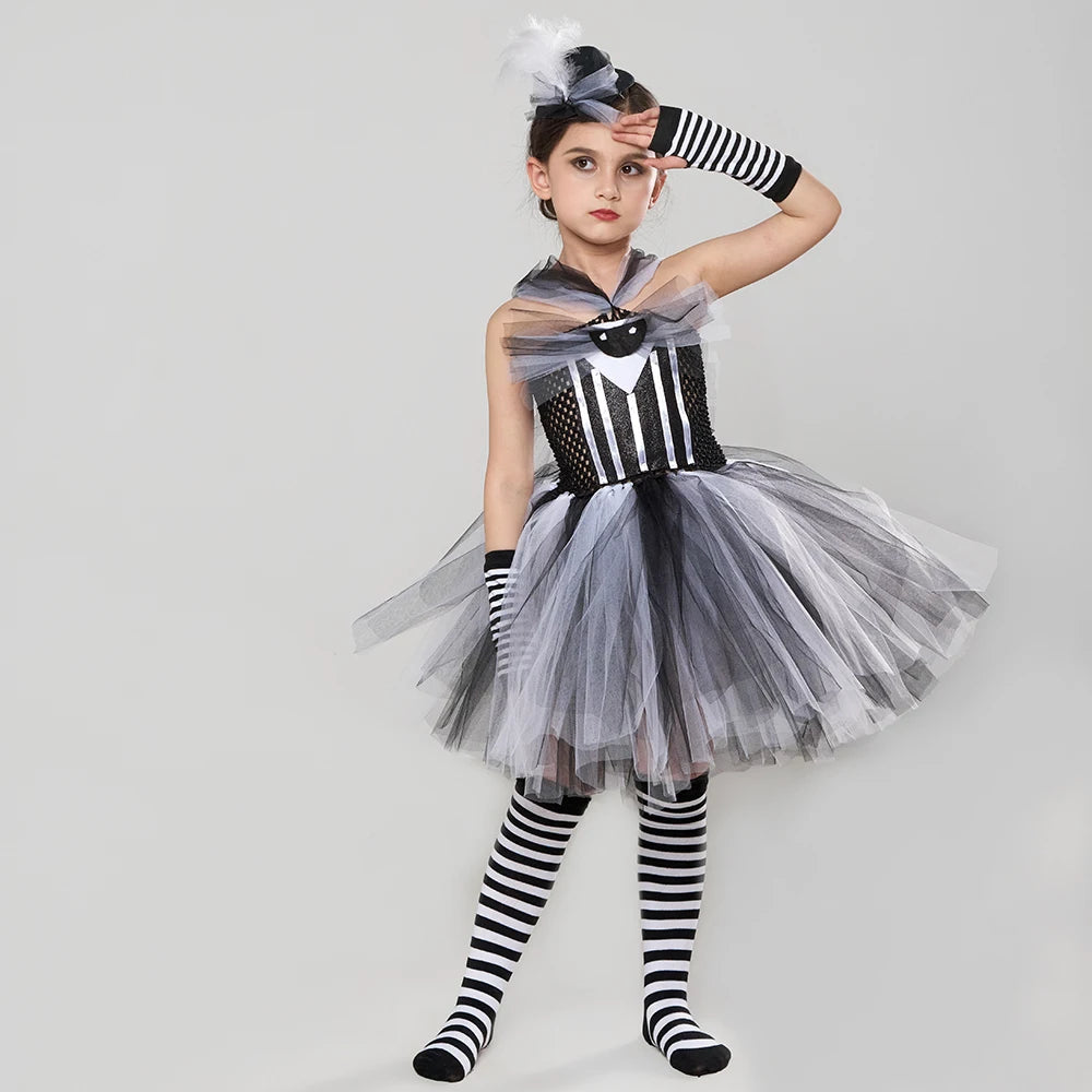 Jack Skellington Halloween Costume Baby Girl Nightmare Before Christmas Clothing Kids Cosplay Carnival Party Fancy Tutu Dress