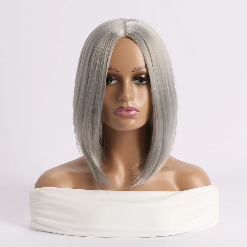 Short Synthetic Bobo Wig for Women Girl  For Cosplay Halloween  Party Daily Use Heat Resistant Fiber