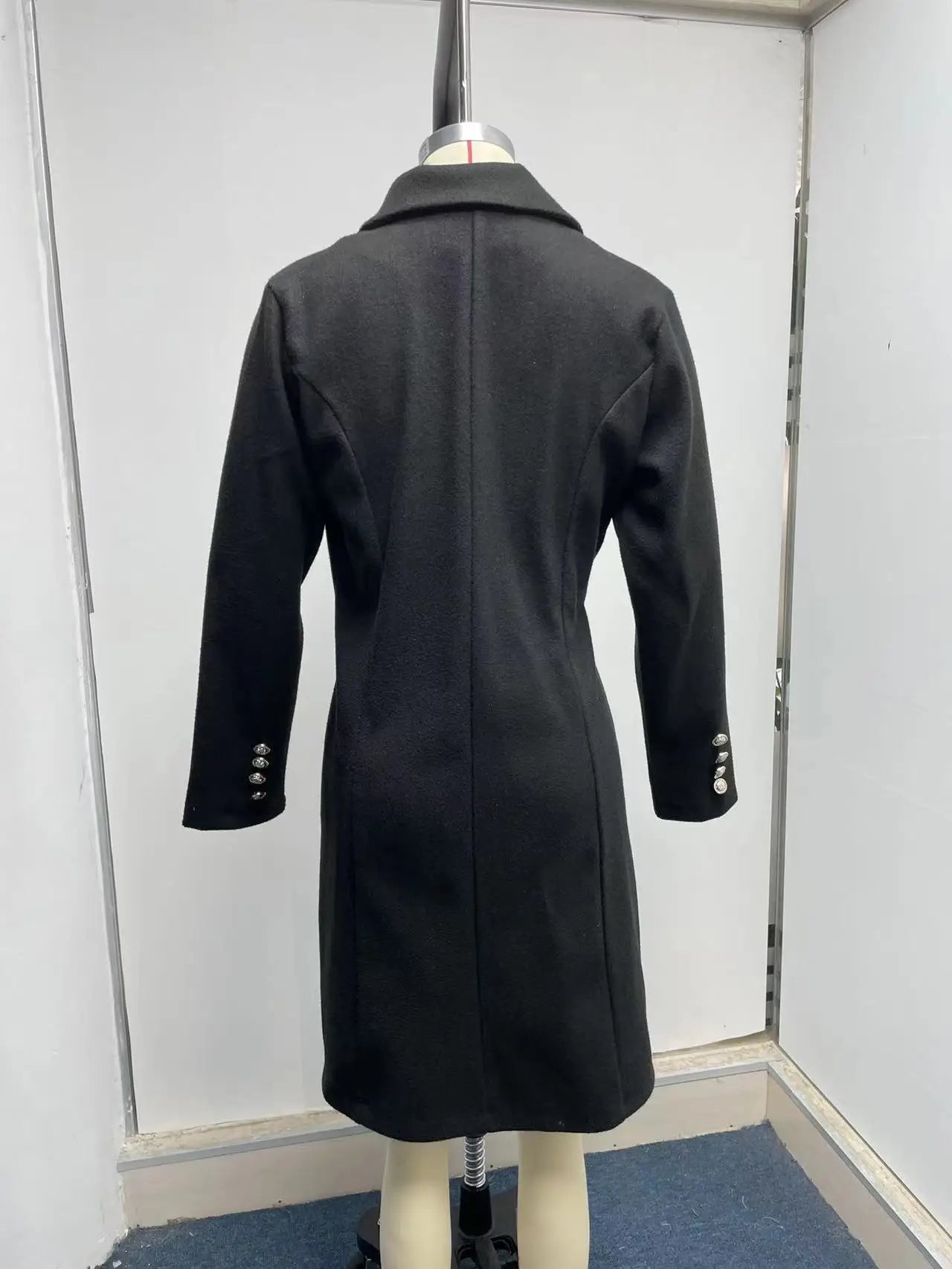 Autumn and Winter Women's Wear Versatile New Europe and America Autumn and Winter Long sleeved Double breasted Woolen Coat Coat