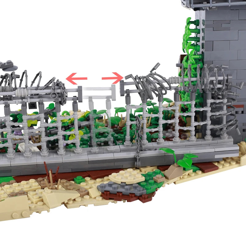 City Halloween Cemetery Scene Skeleton Soldier Figures Building Blocks Zombie Grave Ghost Plant Pumpkin MOC Bricks Kids Toy Gift