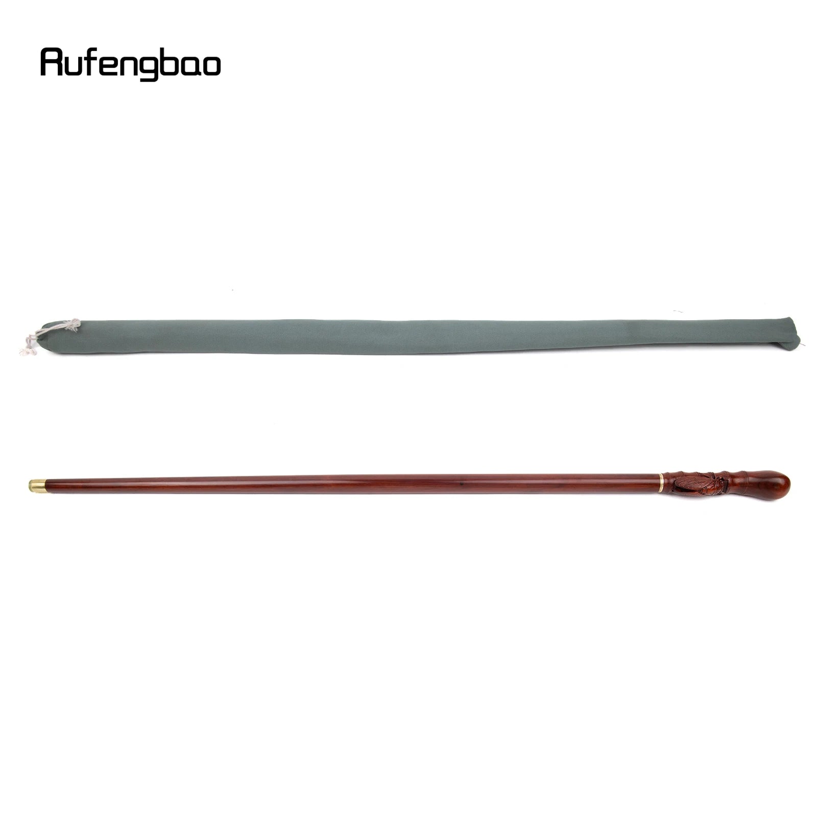 Brown Cicada Bamboo Wooden Single Joint Fashion Walking Stick Decorative Cospaly Cane Halloween Mace Crutch  Wand Crosier 100cm