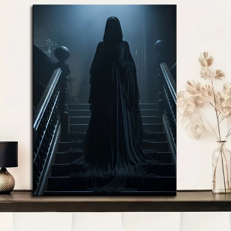 1.5 "solid wood frame, Halloween horror ghost art, art wall painting, wall decoration, can be hung directly