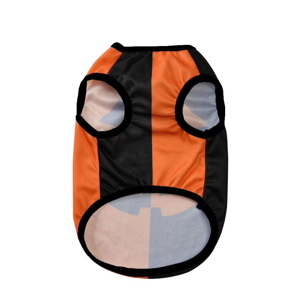 Halloween Pumpkin Print Dog Clothes For Small Medium Dogs Cats Breathable Pet T-shirt Chihuahua French Bulldog Puppy Costumes