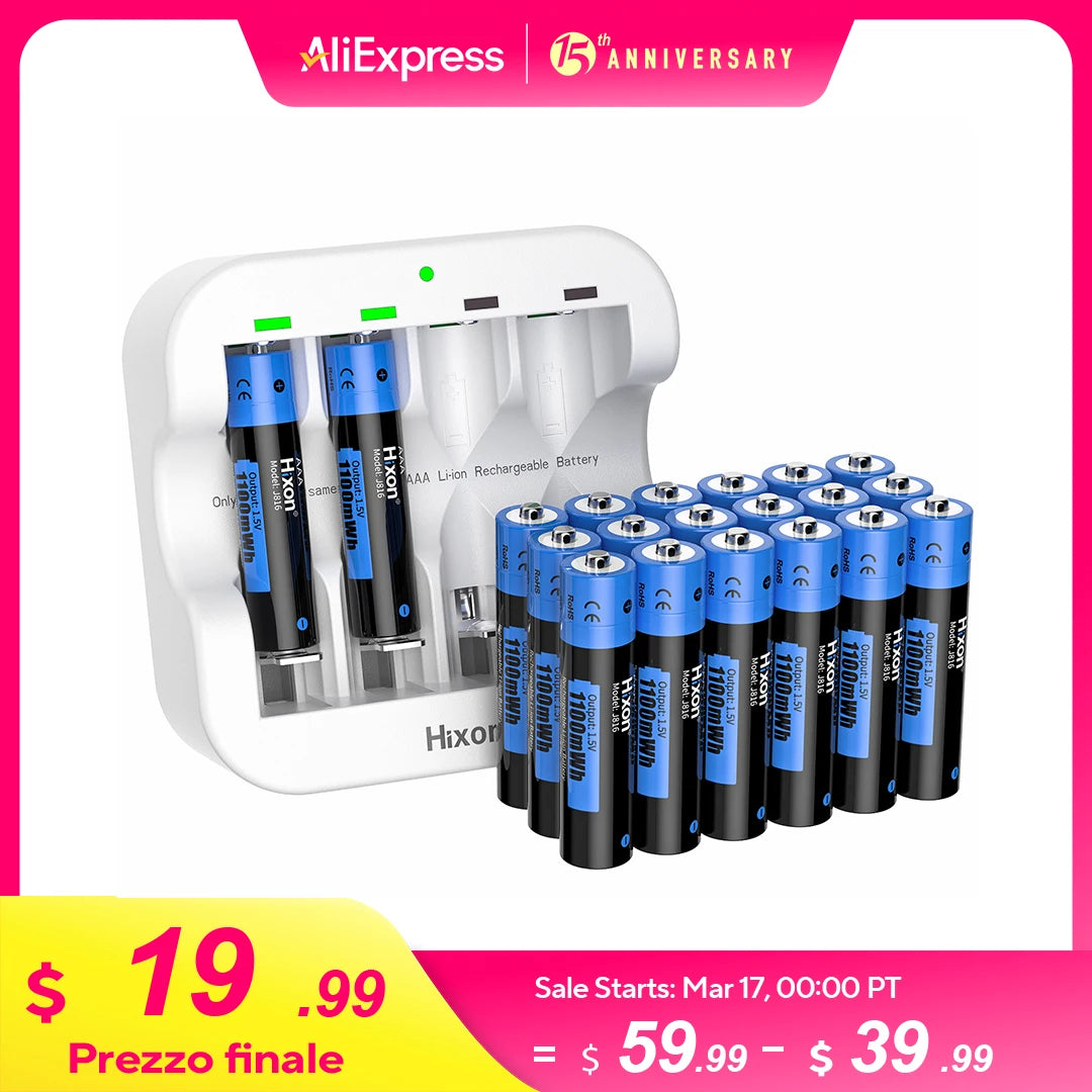 Hixon AAA  1100mWh 1.5V Li-Ion Rechargeable Battery ,Support Wholesale, Flashlight, Fan , Game Machine For Mouse Are Available