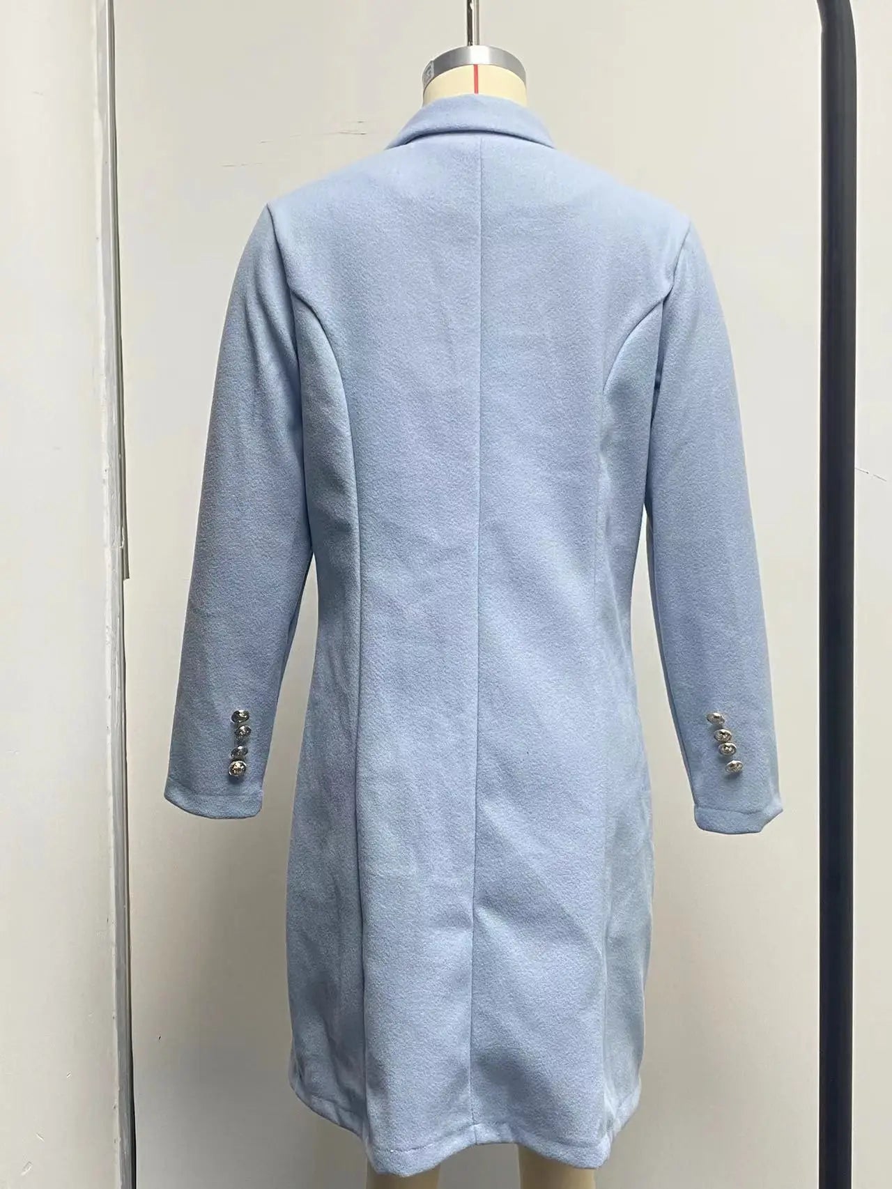 Autumn and Winter Women's Wear Versatile New Europe and America Autumn and Winter Long sleeved Double breasted Woolen Coat Coat