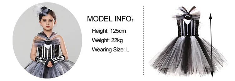 Jack Skellington Halloween Costume Baby Girl Nightmare Before Christmas Clothing Kids Cosplay Carnival Party Fancy Tutu Dress
