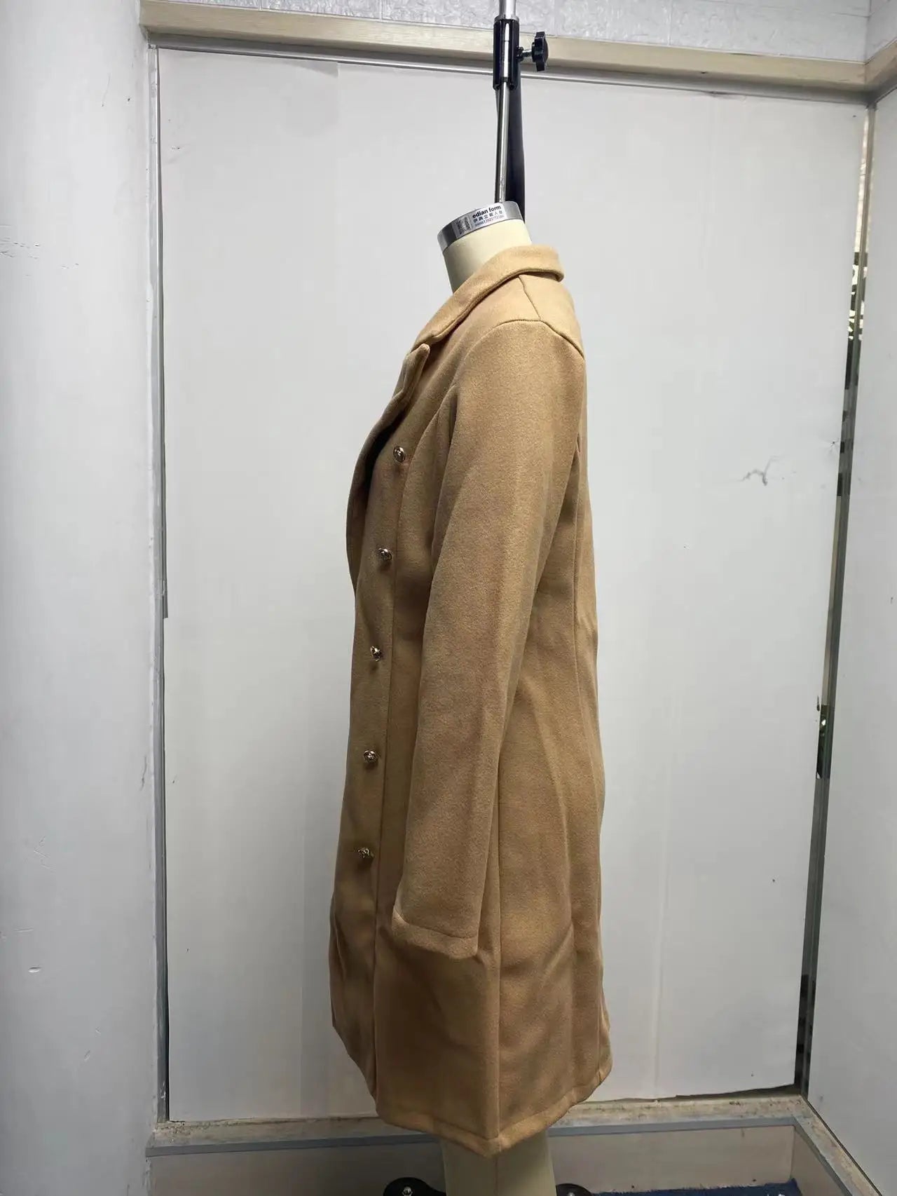 Autumn and Winter Women's Wear Versatile New Europe and America Autumn and Winter Long sleeved Double breasted Woolen Coat Coat