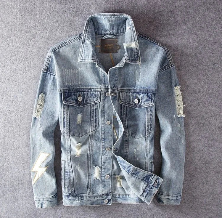 Male Jean Coats New In Autumn Winter 2024 Men's Denim Jacket Menswear Fashion Branded Korean Popular Clothes Y2k On Board Lxury