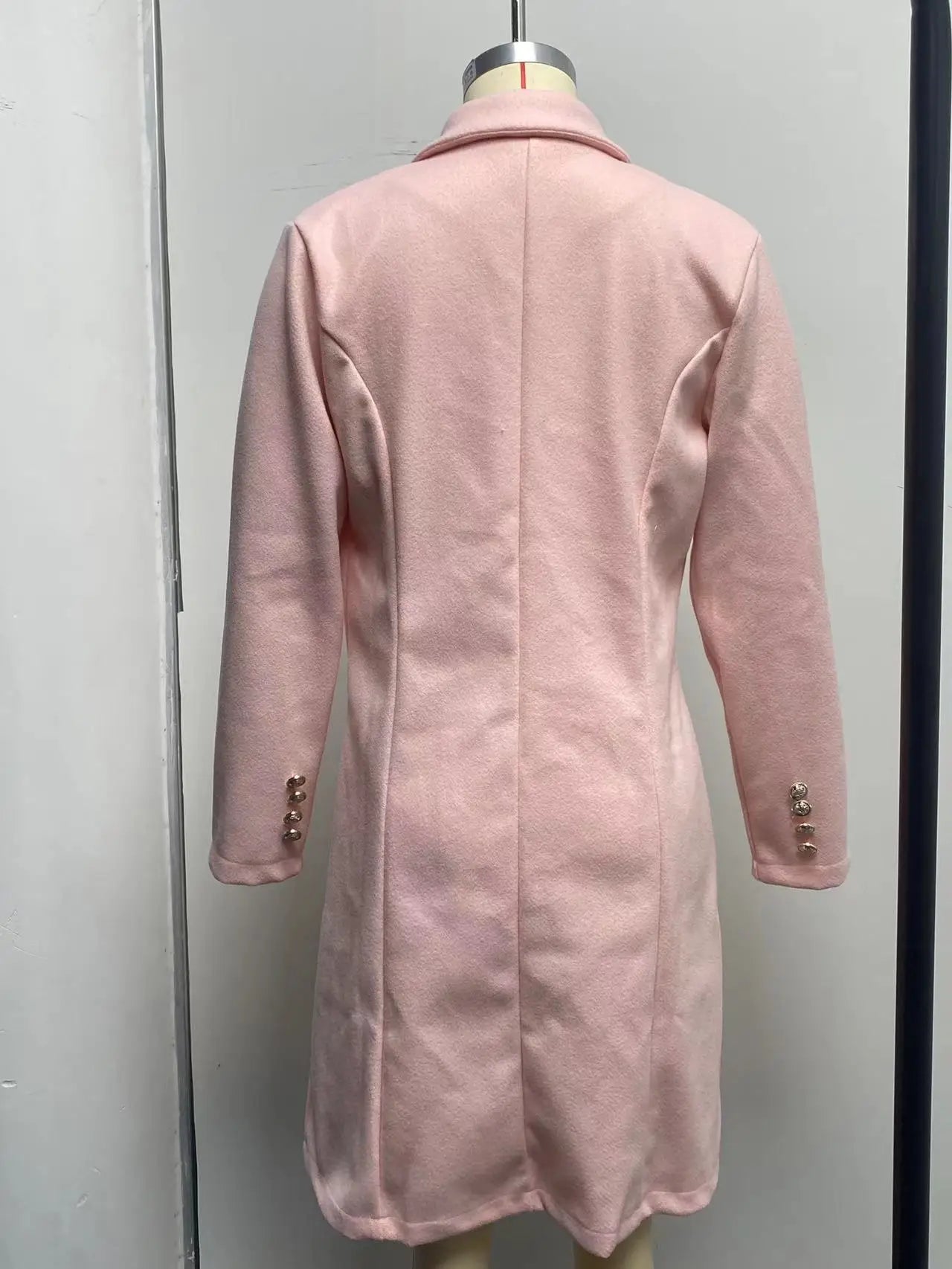 Autumn and Winter Women's Wear Versatile New Europe and America Autumn and Winter Long sleeved Double breasted Woolen Coat Coat