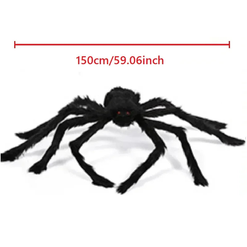 30-200cm Halloween Big Spider Halloween Decoration Horror Giant Black Spider Outdoor Halloween Props Simulated Spider toys