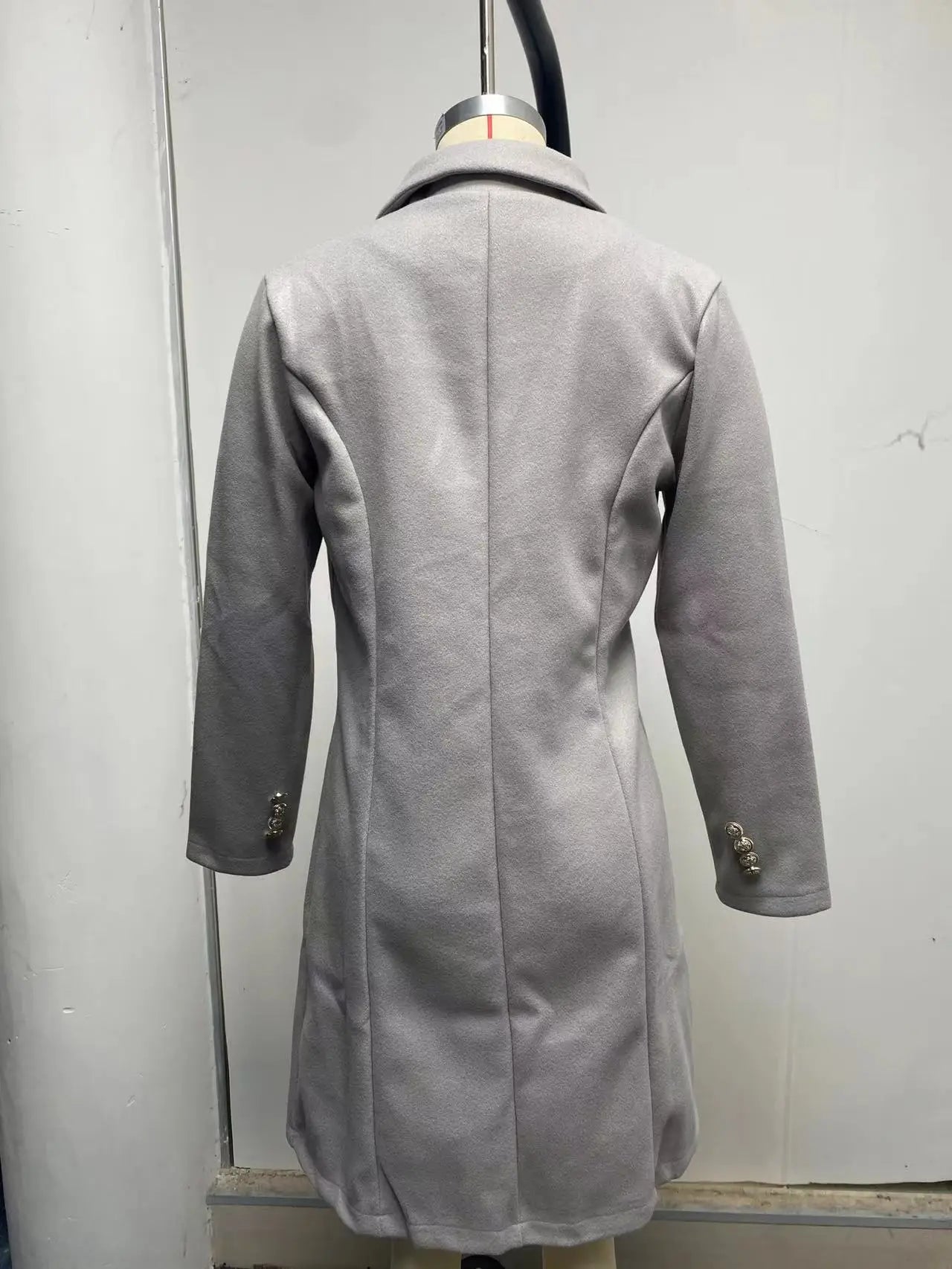 Autumn and Winter Women's Wear Versatile New Europe and America Autumn and Winter Long sleeved Double breasted Woolen Coat Coat