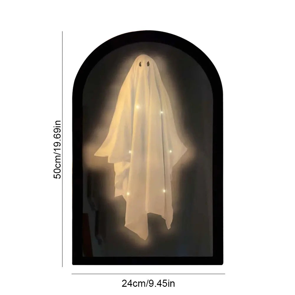 Halloween Ghost Mirror Night Light Halloween Spooky Mirror Halloween Haunted Mirror for Halloween Decor