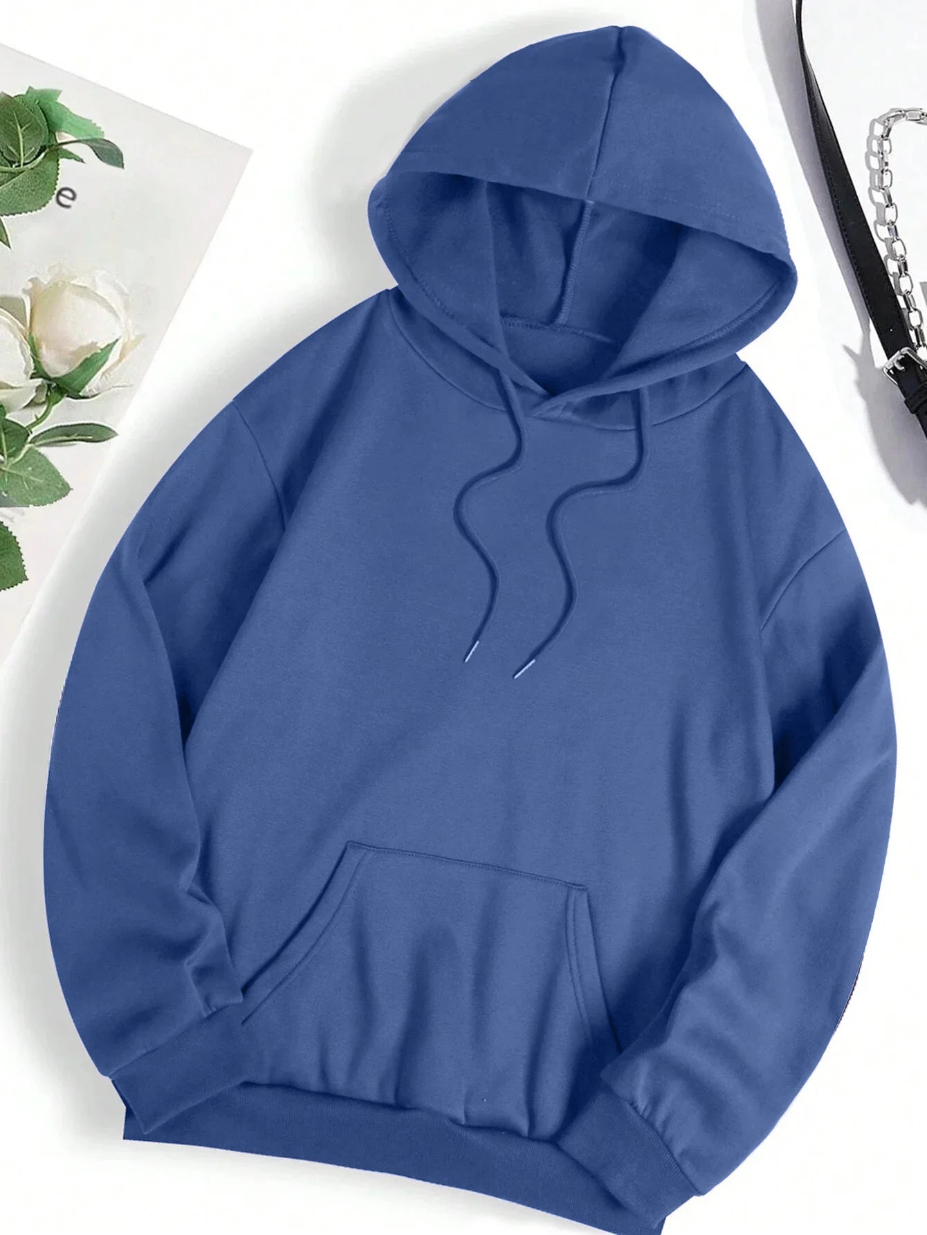 Autumn Solid hoodies for man Crewneck Trendy Sweatshirt Soft Loose Basics Clothes Vintage Hip Hop Streetwear Unisex Fleece Top